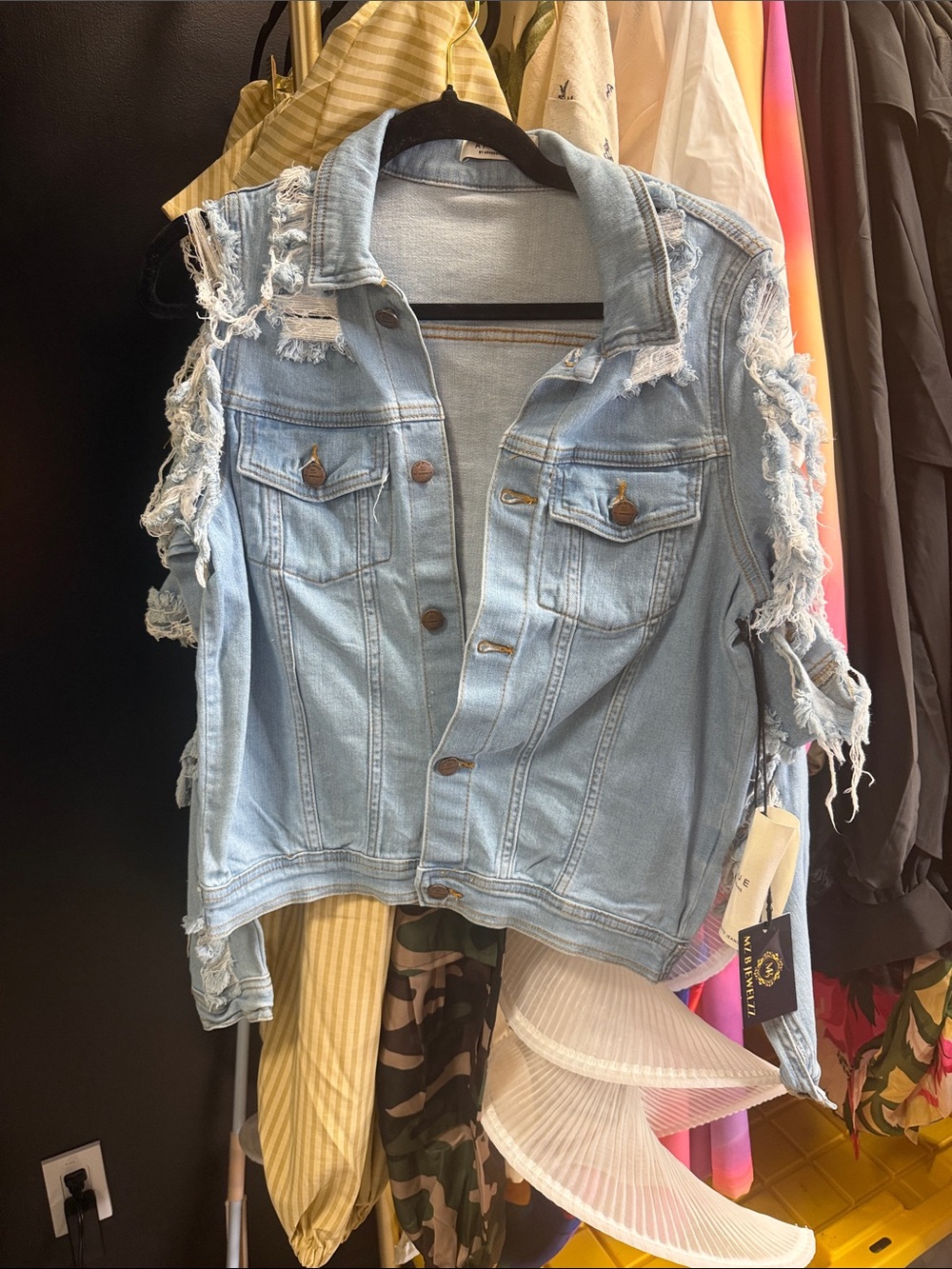 Aphrodite Light Blue Distressed Denim Jacket